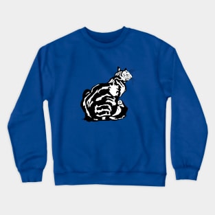 Back View Of An Insubordinate Tabby Cat Illustration Crewneck Sweatshirt